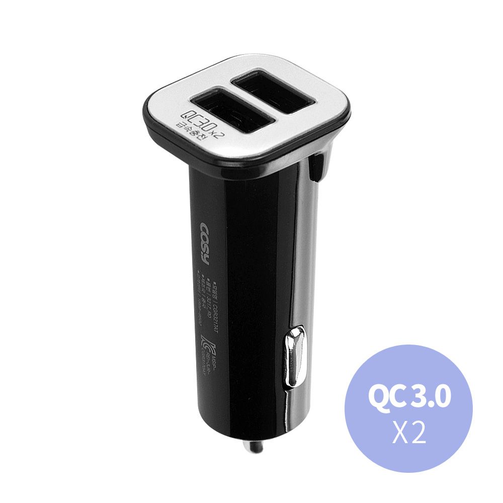 더블QC3.0슬림차량용충전기(USB2포트) CGR3217AT