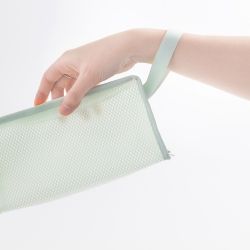 트래블러스_코팅메쉬 파우치 큐브 롱