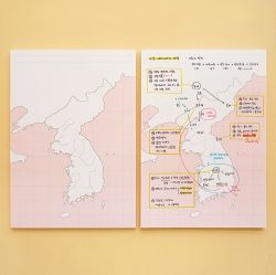혼자공부 지도 메모패드 (50매)