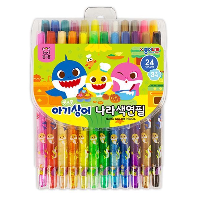 핑크퐁 아기상어 나라색연필 24색