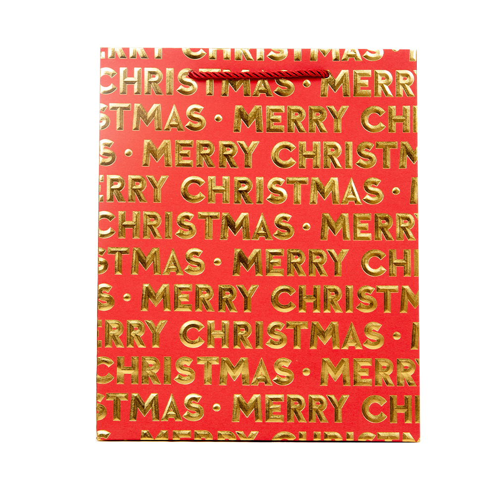 [디자인랩] X-mas 3D 금박 쇼핑백(중)  [260 x 100 x 320mm] (10개1세트)