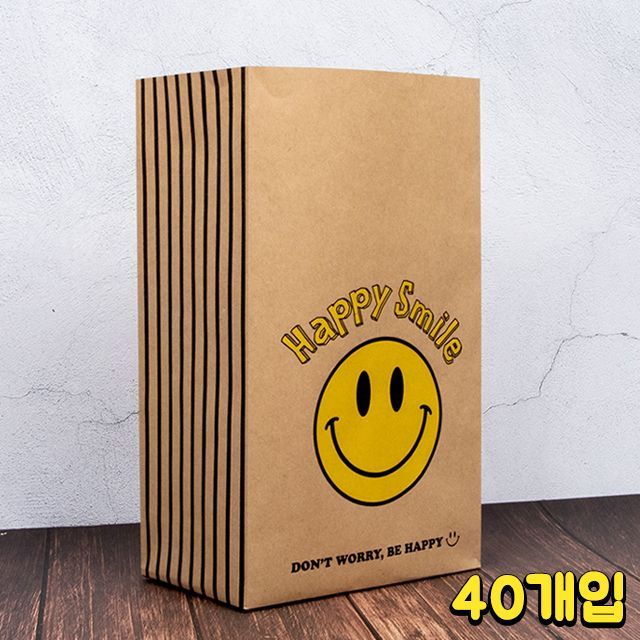 [디자인랩] 벌크 스마일 종이봉투 M (40개입)