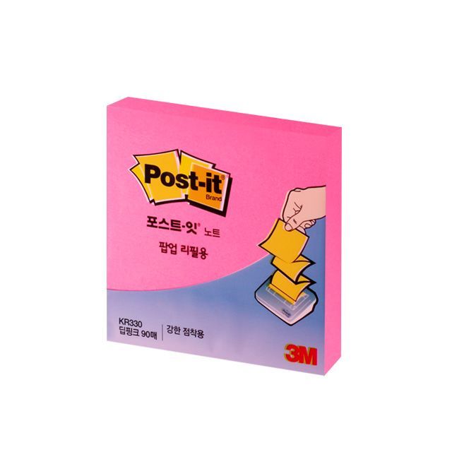 포스트잇 노트 팝업 리필용(딥핑크) KR330