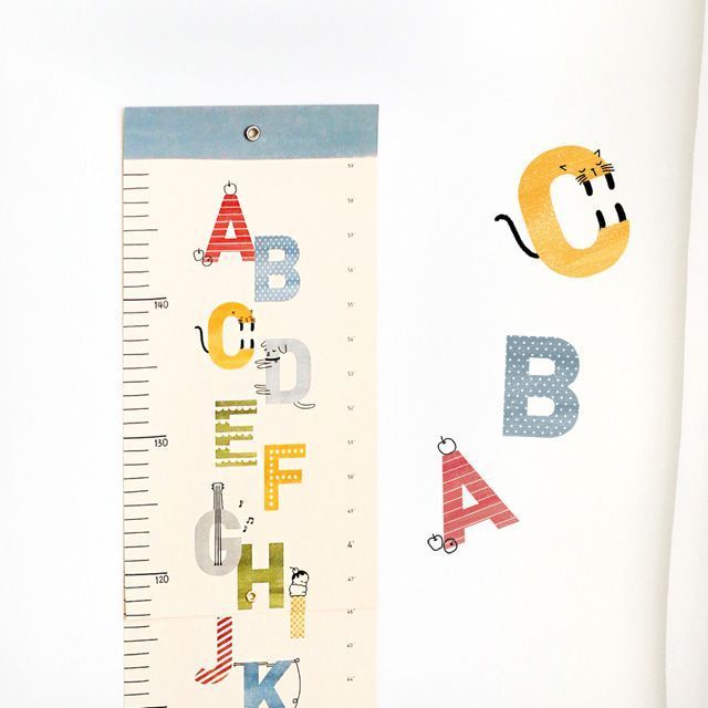 [코니테일] 코니테일 키재기 포스터 - 알파벳  아기키재기자 벽걸이 