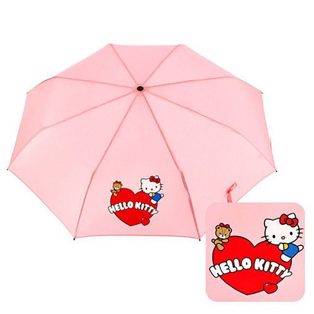 헬로키티 55 하트 3단 우산