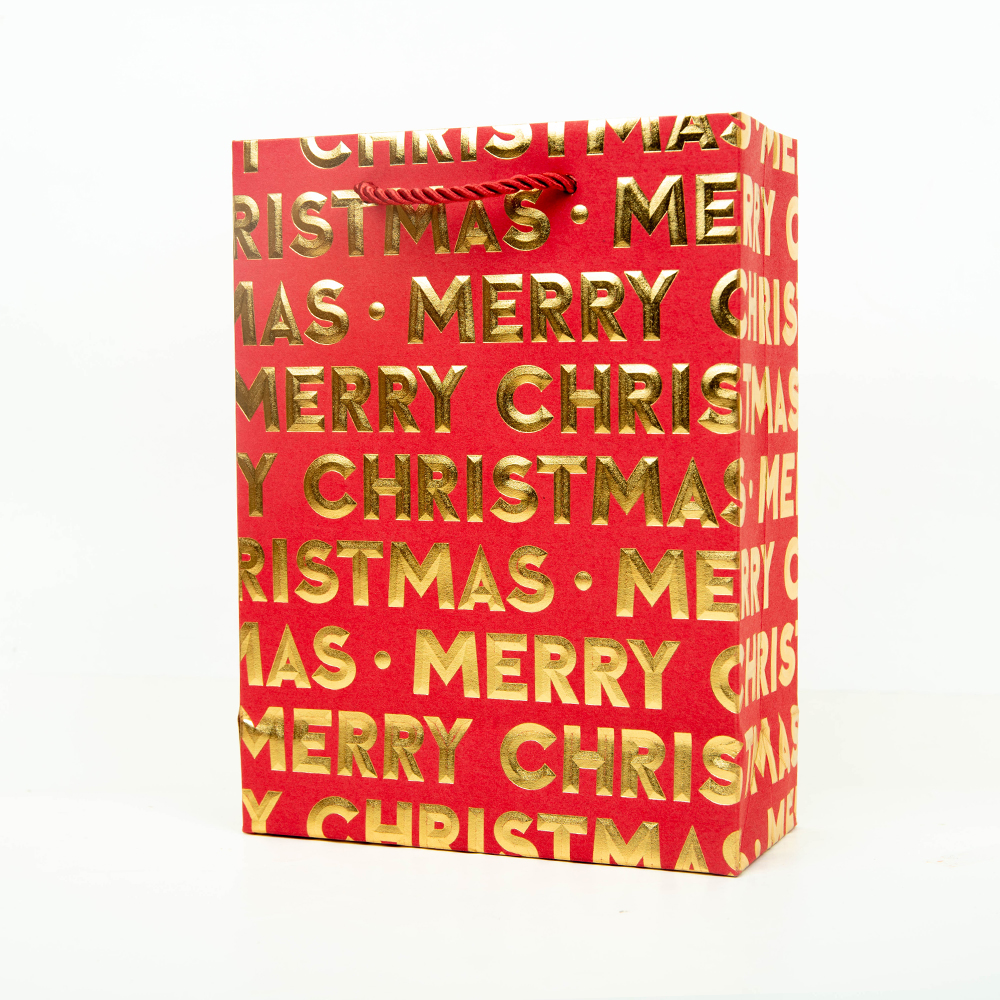 [디자인랩] X-mas 3D 금박 쇼핑백(소)  [180 x 80 x 240mm] (10개 1세트)