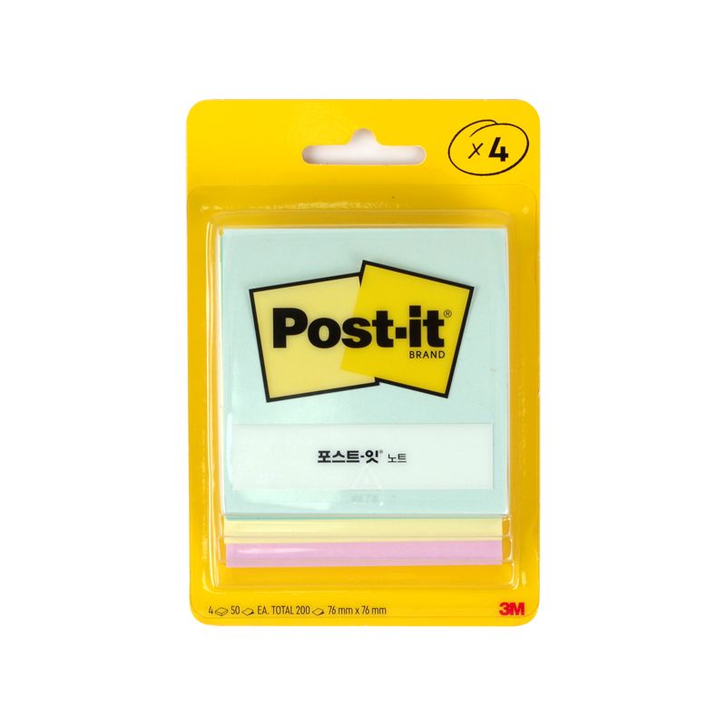 [포스트잇] 포스트잇 노트 컬러팩 (마르세이유) 5401-4AP 76X76mm 4색 200매