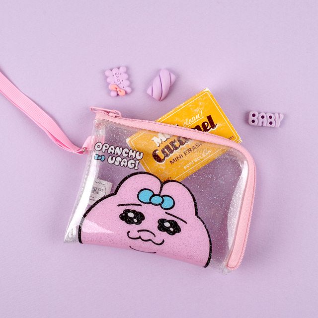 빤쮸토끼 클리어 미니 파우치 - 핑크