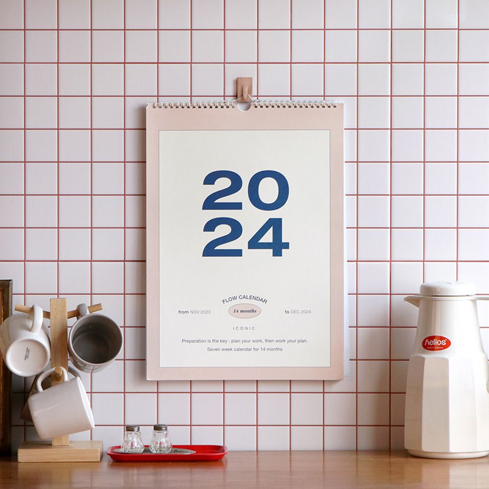 2024 플로우 월 캘린더 벽걸이달력