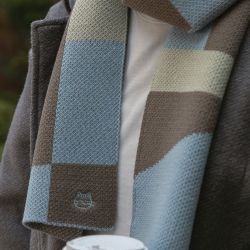 데일리 자수 울 머플러 - 01 스탬프 캣