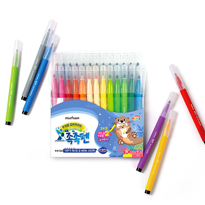 [문화] 더존 키즈 촉촉펜 24색 싸인펜