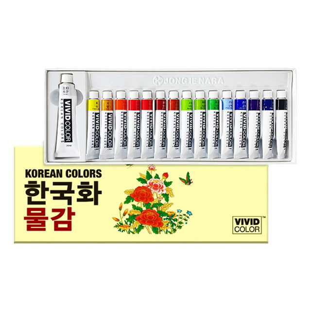 [종이나라] 16색 한국화 물감 (7.5ml)