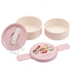 짱구는못말려 원형 2단 도시락(포크포함)