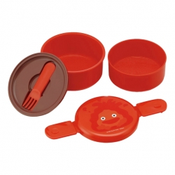 카루시파 원형 2단 도시락 (포크포함)