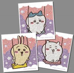 먼작귀 그네타기 스티커 보석십자수