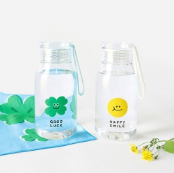 스마일 스트랩 투명 보틀 300ml