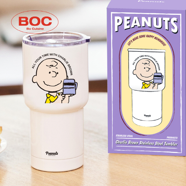 찰리브라운 이중진공 스텐 대용량 텀블러 600ml