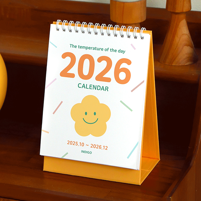 [인디고] 2026 오늘의 온도 탁상 달력 (25년 10월-26년 12월 데스크 캘린더)