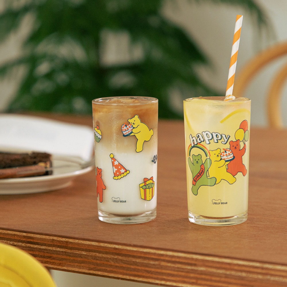 [이투] 해피 벌스데이 젤리 베어 유리컵 2P 세트