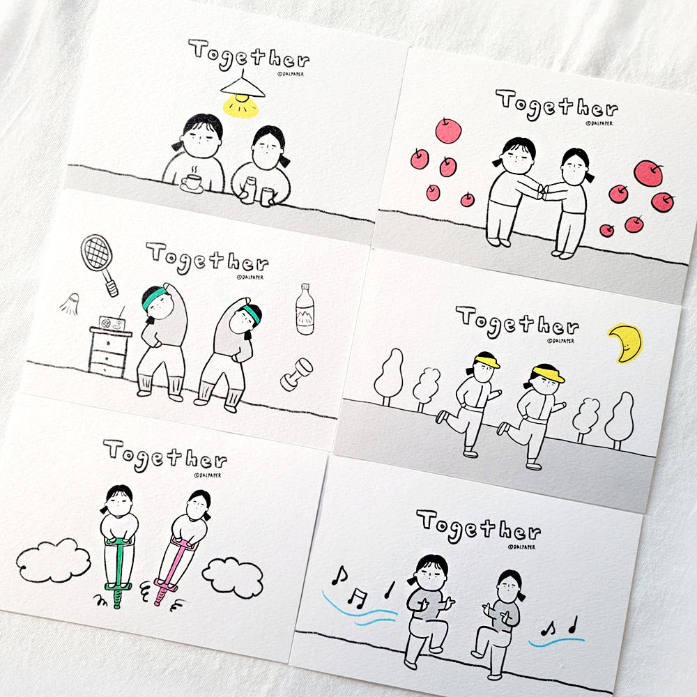 달페이퍼 투게더 6종 엽서 postcard 