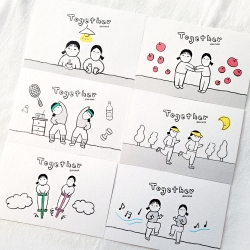 달페이퍼 투게더 6종 엽서 postcard 