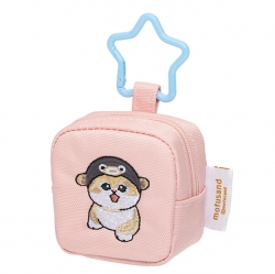 모후샌드 자수 사각 미니 파우치 7cm_핑크