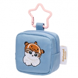모후샌드 자수 사각 미니 파우치 7cm_라이트블루