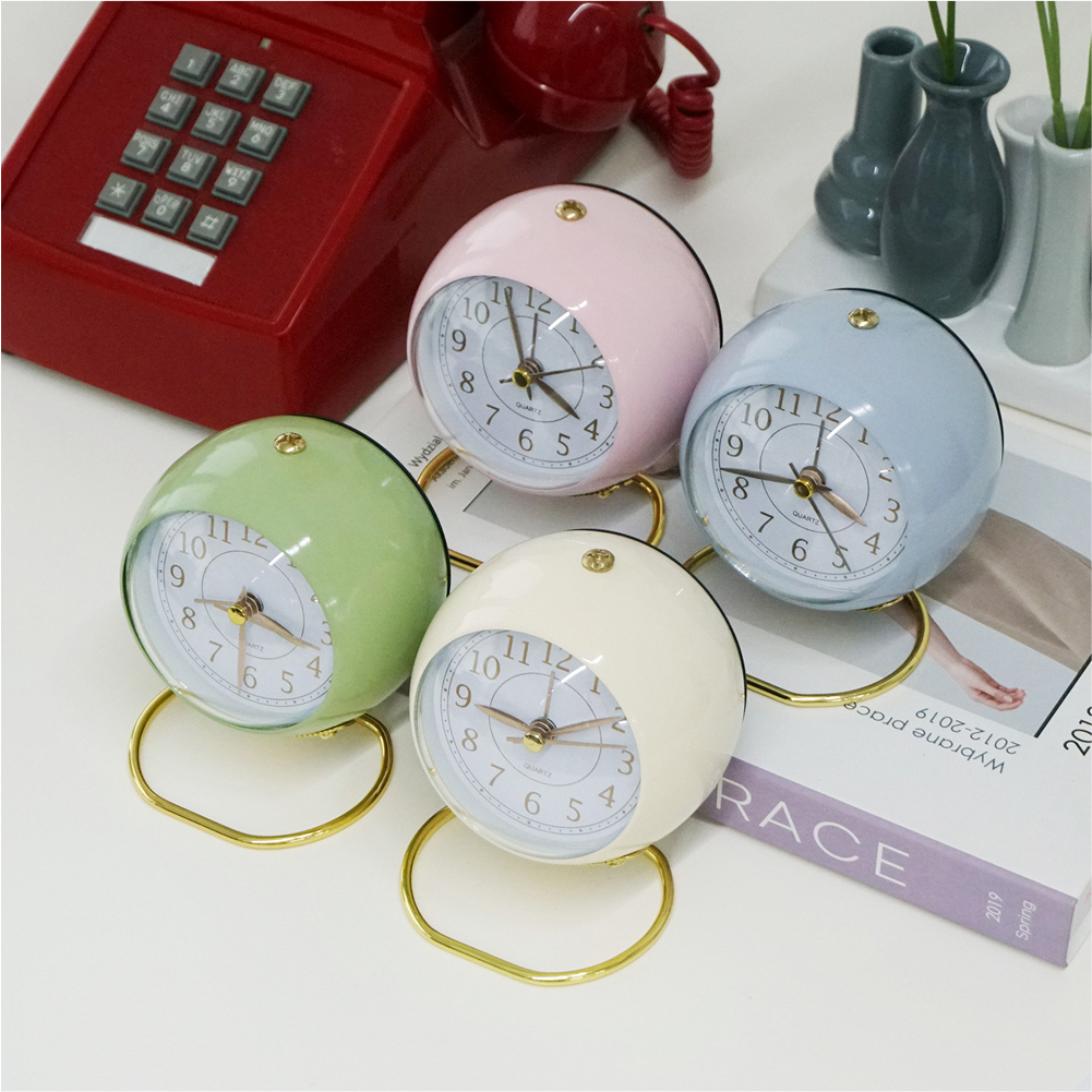 [브리스크스타일] 무소음 클래식 알람 아날로그 레트로 시계