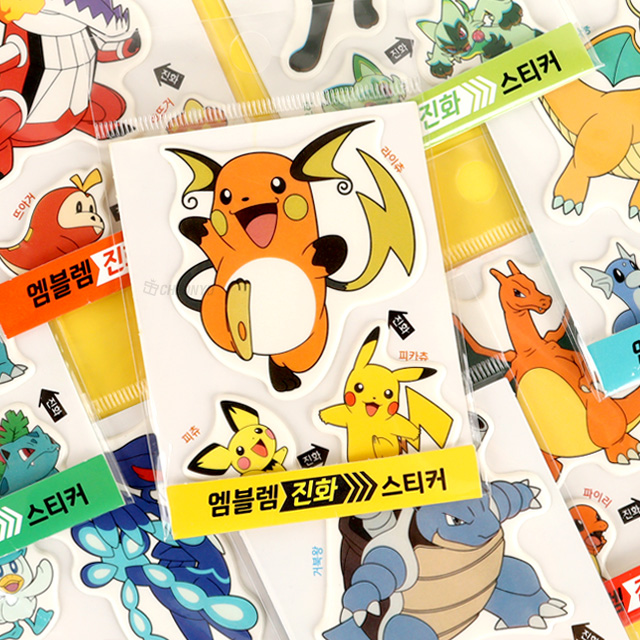 포켓몬스터 엠블렘 진화 스티커 (랜덤발송)