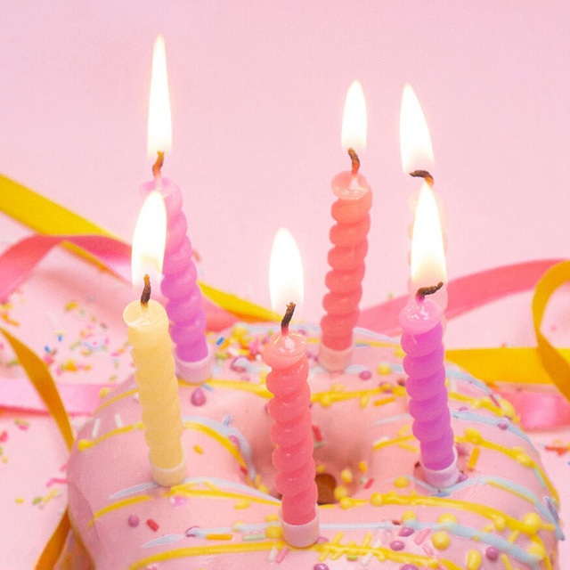 꽈배기 생일초 6입_핑크홀릭