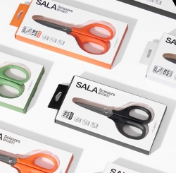 누사인 티타늄 코팅 사무용 3D커브가위