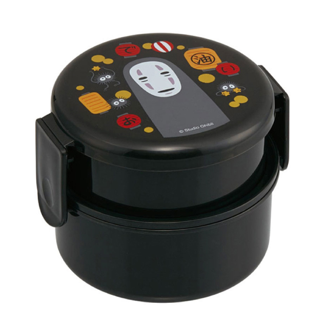 가오나시 원형 2단 도시락 (포크포함)