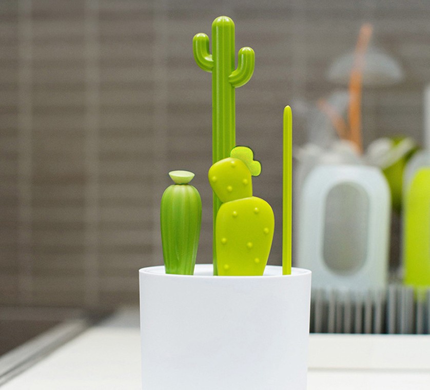 선인장 주방 물컵 텀블러 청소솔 세트