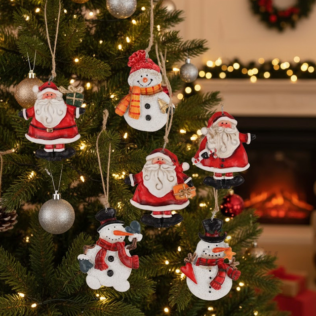 크리스마스 오너먼트 세트 ver.3 산타스노우맨