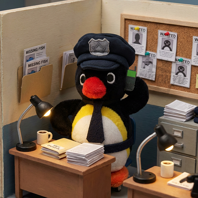 [핑구] 핑구 경찰관 가방고리 10cm + 랜덤카드