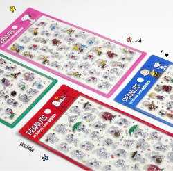 3D크리스탈 스티커 봉봉드롭 스누피 공식 라이센스 정품 스티커 4종