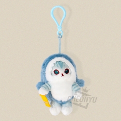 모후샌드 상어 코스튬 가방고리 9cm_고등어냥