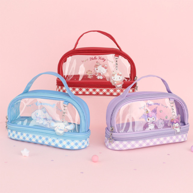 산리오 디저트타임 투명 2단 파우치