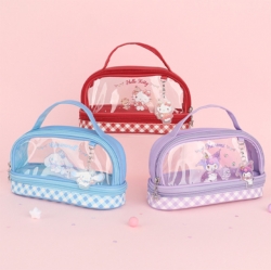 산리오 디저트타임 투명 2단 파우치