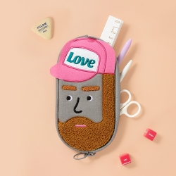 캔버스 필통 부클 자수 펜 파우치_비니버블_러비브로