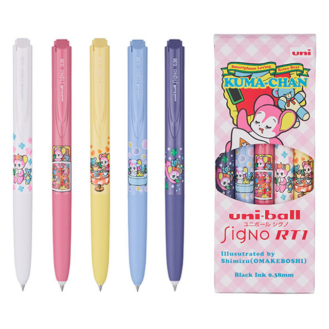 유니볼 시그노 노크식 X 쇼와 쿠마짱 0.38mm 5본입