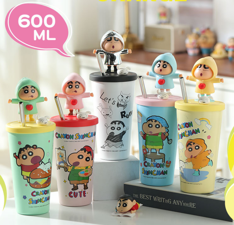 짱구 피규어 캡 텀블러 600ml