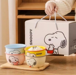 스누피 세라믹 컬러 공기밥 4P 세트