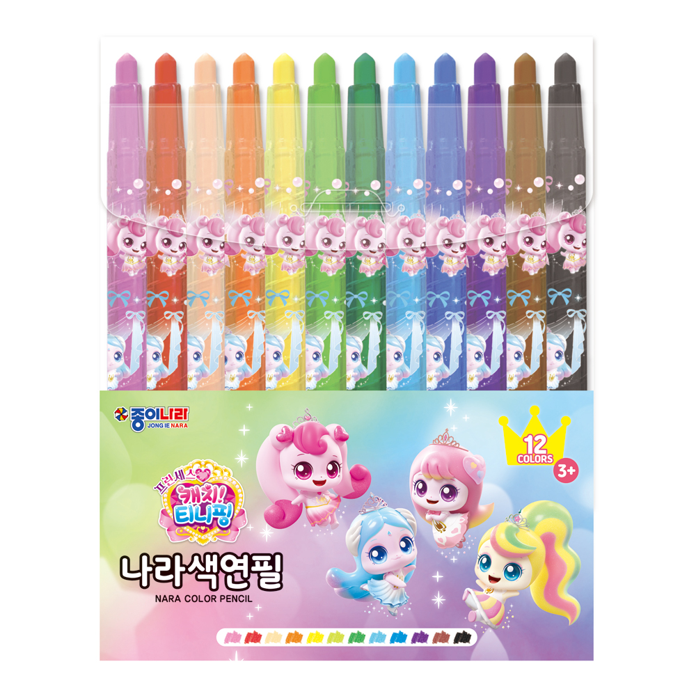 프린세스 캐치티니핑6  나라색연필 12색
