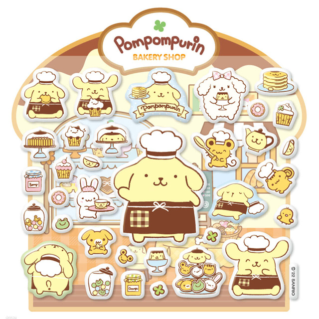 폼폼푸린 베이커리 카페 미니 말랑 스티커