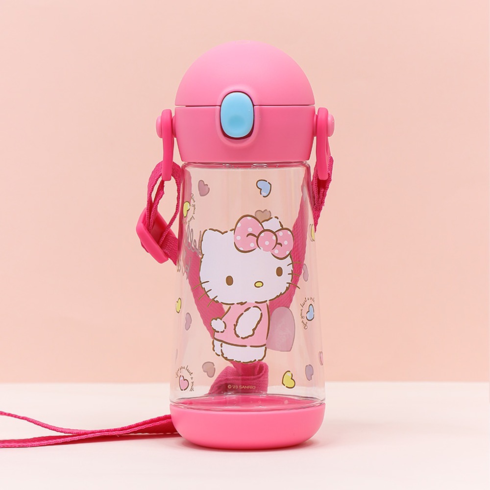 헬로키티 더보틀 원터치 어깨끈 트라이탄 물통 470ml