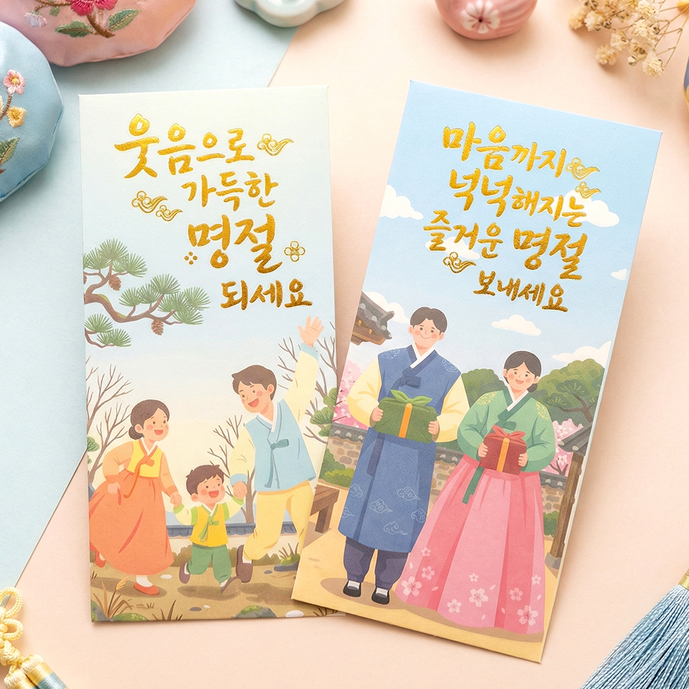 명절 레터링 용돈봉투 2매