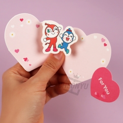 호빵맨 짤랑이 딸랑이 하트 입체 미니카드