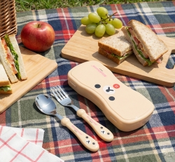 코리락쿠마 얼굴 뉴 스푼 포크 케이스 (아이보리)