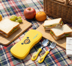 키이로이토리 얼굴 뉴 스푼 포크 케이스 (옐로우)